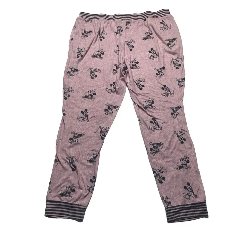 Disney Pajama Loungewear Set Mickey Minnie Mouse Soft Pink Women’s Sz XL - Picture 7 of 16